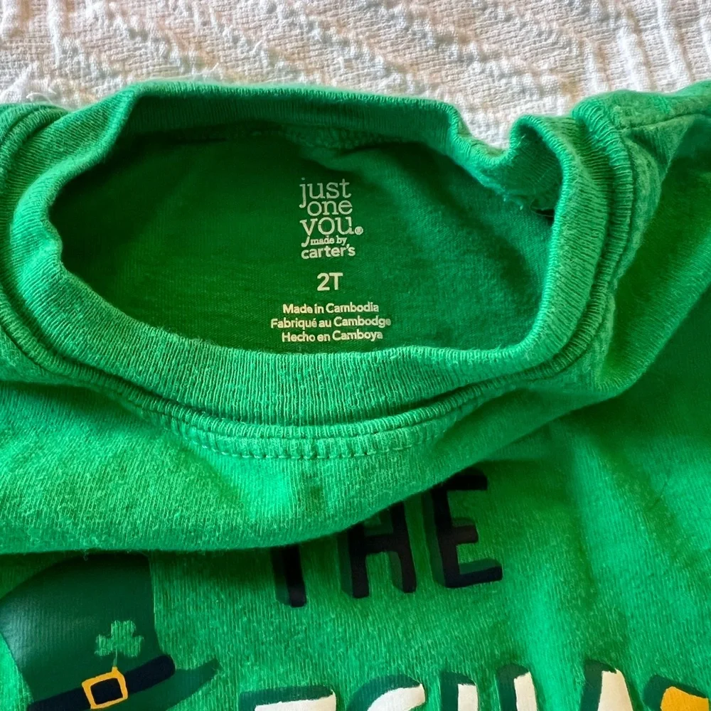 Carter's Green Long Sleeve Tee with St. Patrick’s‎ Day Design